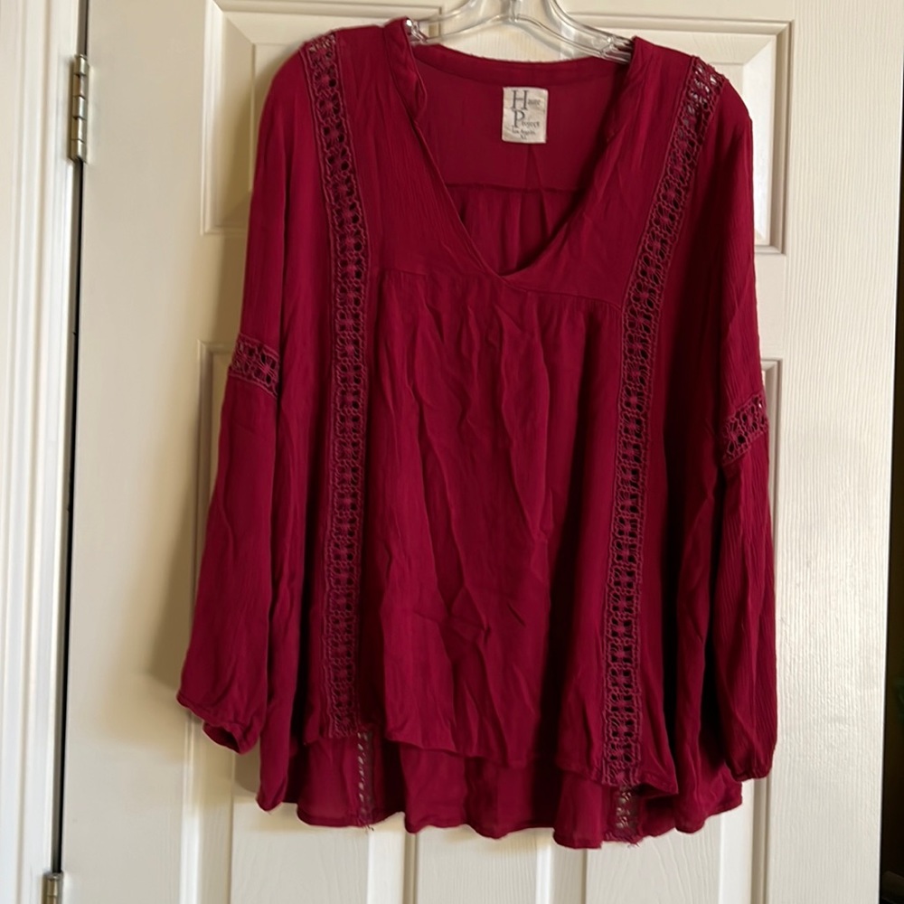 Pretty shade of Maroon blouse by Haute  Project LosAngeles